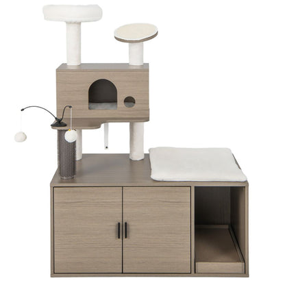 Cat Tower with Lower Litter Enclosure - View 1