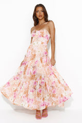 Orange Open-Back Flowy Maxi Dress - Orange - view 1