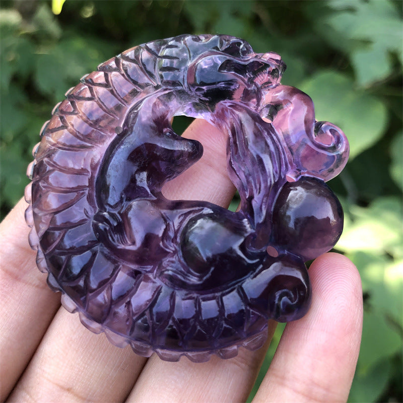 Purple Dragon Carving Ornament