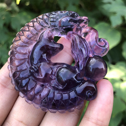 Purple Dragon Carving Ornament