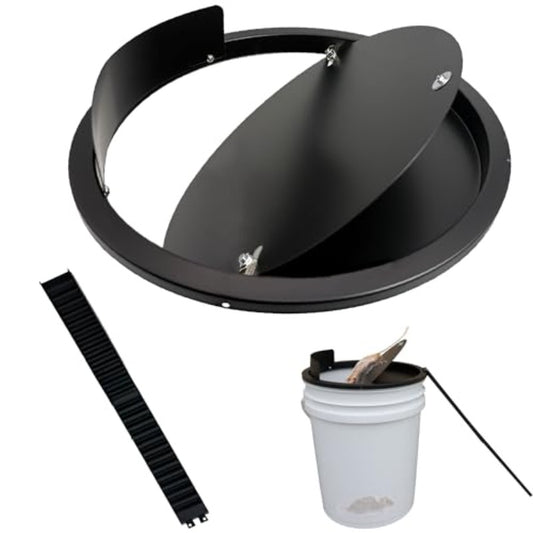 1-Pack Heavy-Duty Metal 5 Gallon Bucket Lid Mouse Trap - Reset & Reusable Humane Control, Flip-Top Trap Compatible with