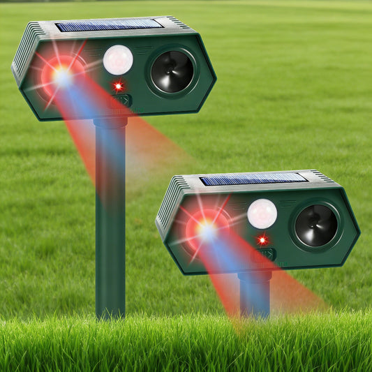 [Pest Repellent Device] 2 Pack Soundwave Technology Pest Repellent Device with Motion Sensor & Outdoor Light Suitable for