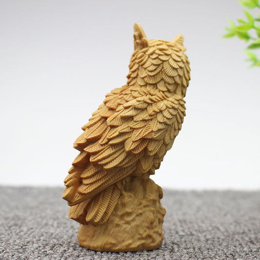 Owl Wood Figurine