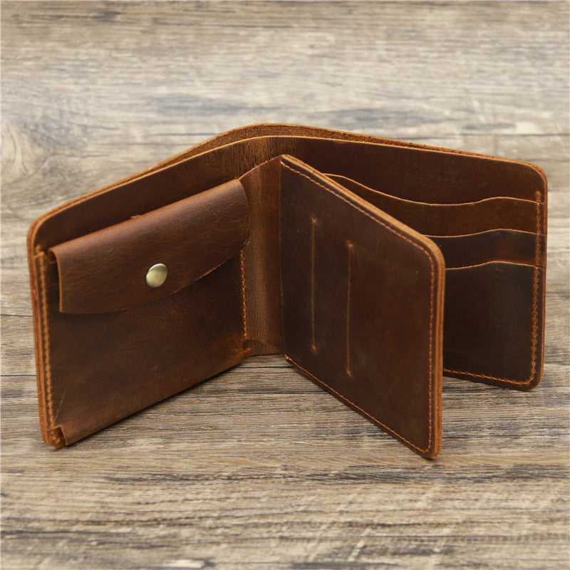 Vintage Cowhide Wallet with Card Storage