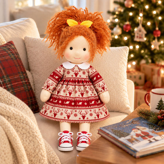 Ada - Handmade Christmas Cloth Doll with Gift Box