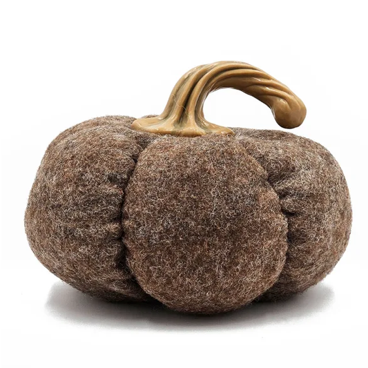 Brown Fabric Pumpkin Decorations, Set of 3