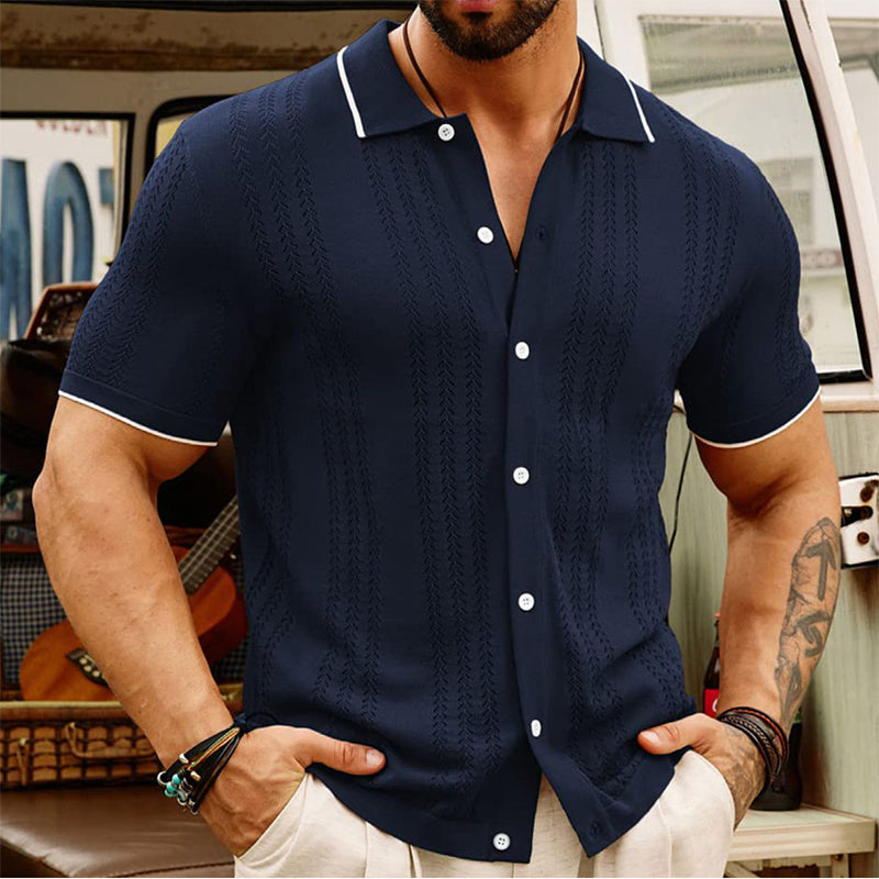 Men's Short-Sleeve Button Polo Shirt