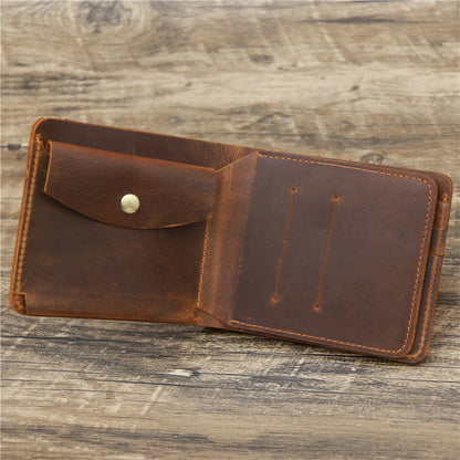Vintage Cowhide Wallet with Card Storage