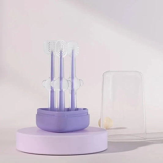 Three-Piece Pet Toothbrush Set with Storage Cup - View 1