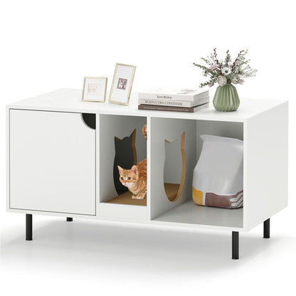 40-Inch Litter Box Enclosure with Two Compartments - View 1