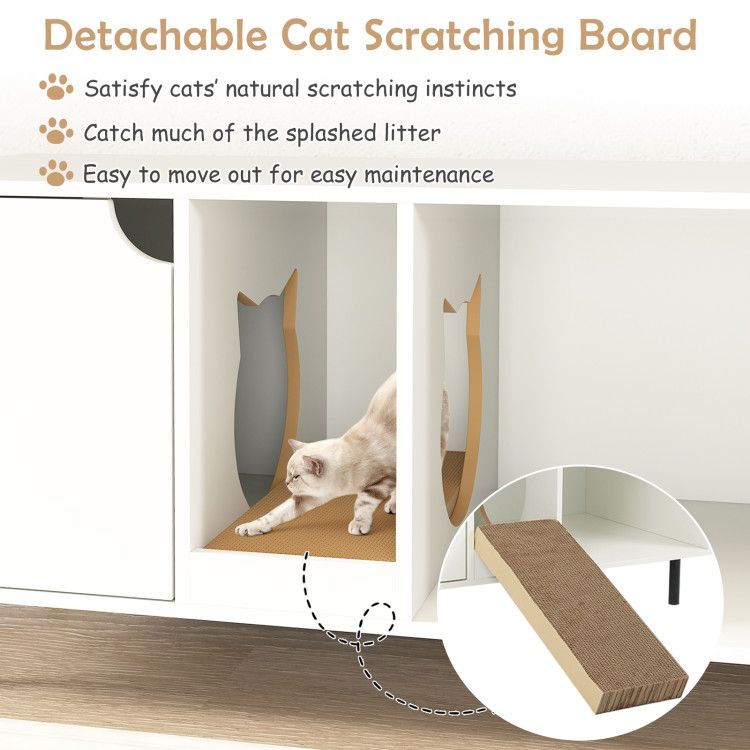 40-Inch Litter Box Enclosure with Two Compartments - View 6