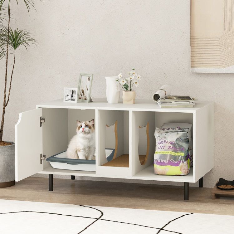 40-Inch Litter Box Enclosure with Two Compartments - View 2
