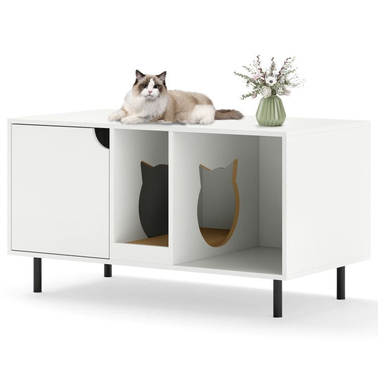40-Inch Litter Box Enclosure with Two Compartments - View 3
