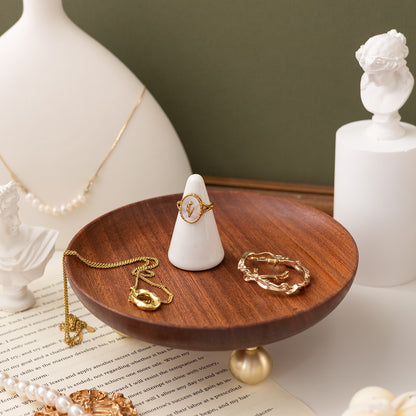 Footed Wooden Jewelry Tray