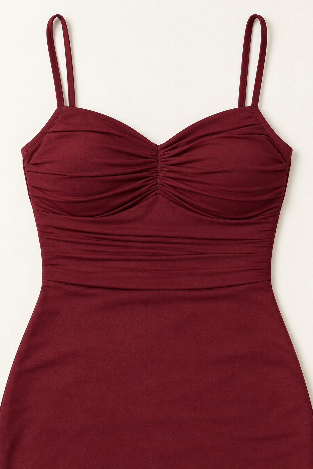Satin Lace-Up Mermaid Maxi Dress - Burgundy - product view 3