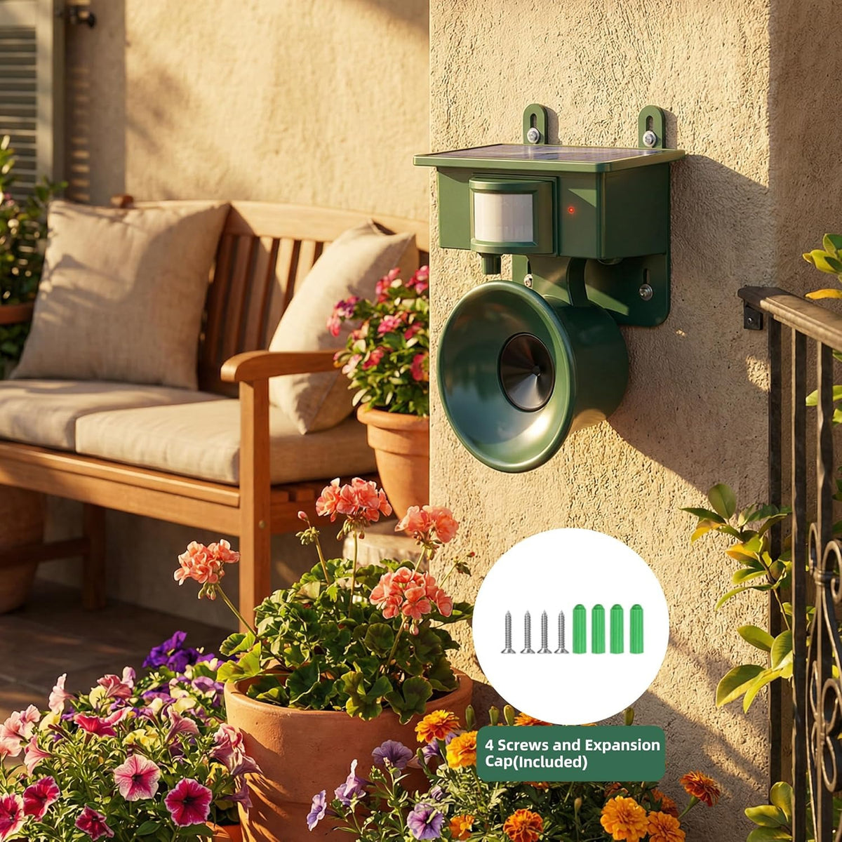 2026 New Solar Soundwave Technology Bird Repeller Outdoor, Woodpecker Deterrent for House, Pigeon Bird Deterrents for