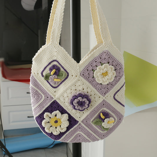 Floral Crochet Shoulder Bag