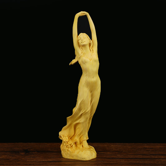 Carved Draped Figure Sculpture