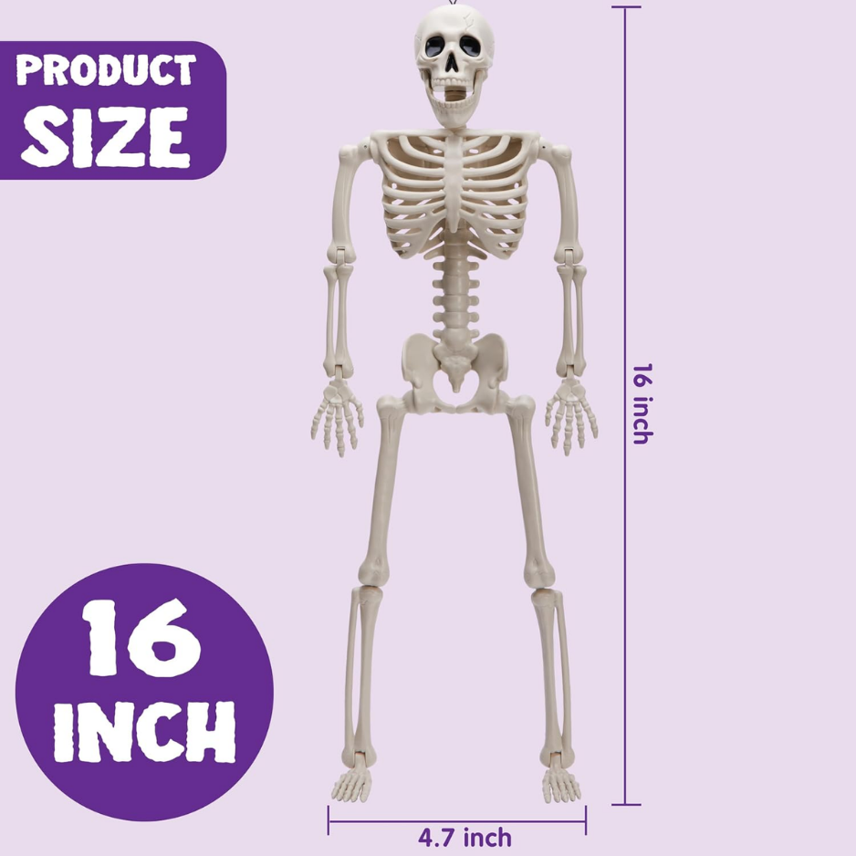 Posable Halloween Hanging Skeletons, Set of 5
