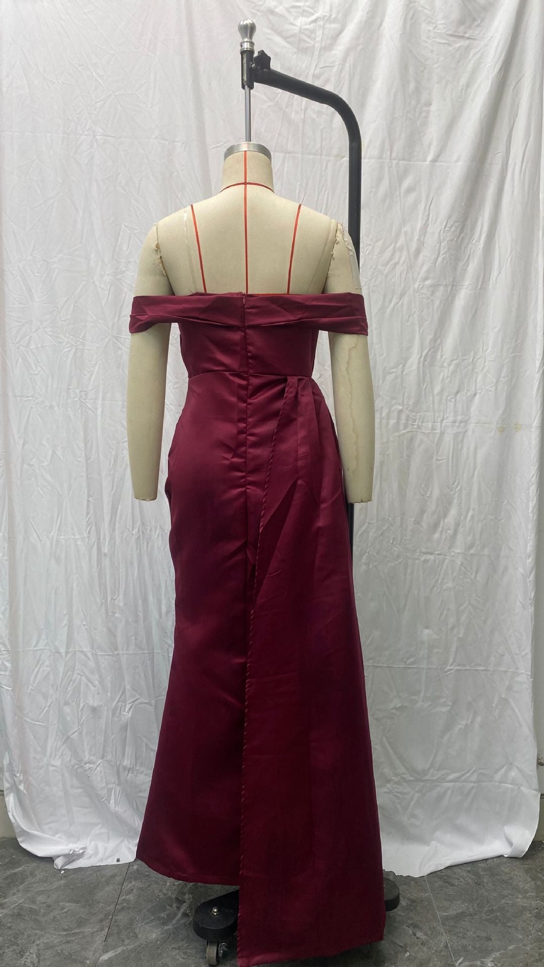 Women's Off-Shoulder Satin Evening Dress
