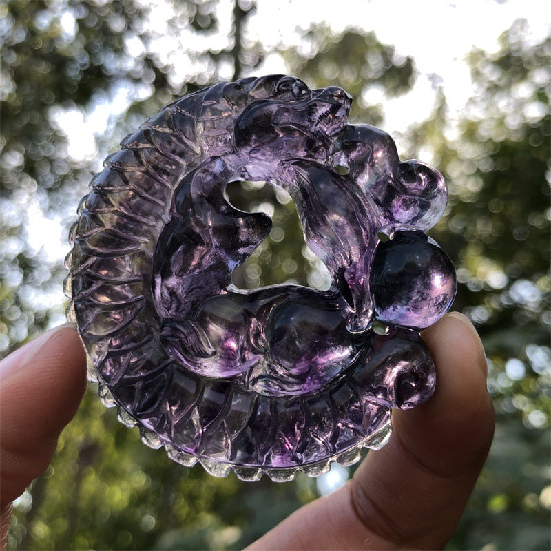 Purple Dragon Carving Ornament