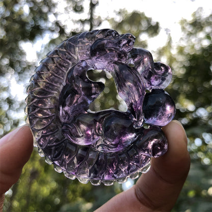 Purple Dragon Carving Ornament