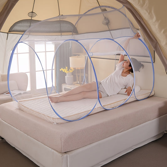 Portable Mosquito Net Foldable Pop-Up Travel Mosquito Net for Bed Free Installation-Suitable for Camping, Bedroom, Nap, Patio