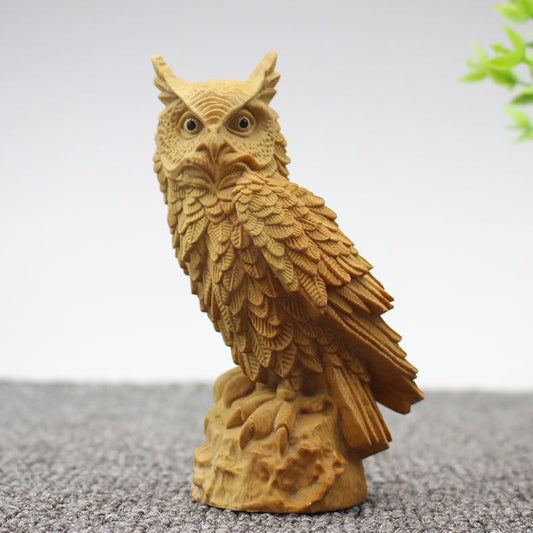 Owl Wood Figurine