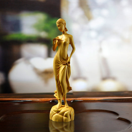 Standing Woman Wood Figurine