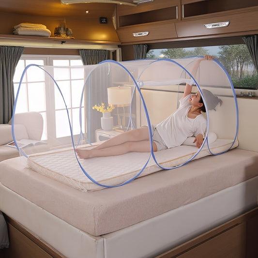 Portable Mosquito Net Foldable Pop-Up Travel Mosquito Net for Bed Free Installation-Suitable for Camping, Bedroom, Nap, Patio
