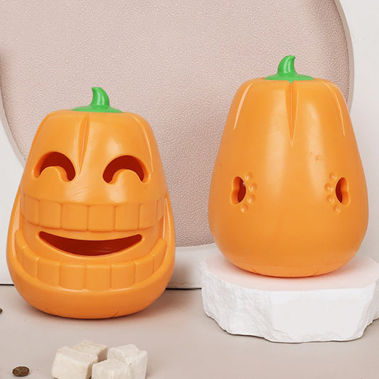 Pumpkin Shaped Dog Treat Toy