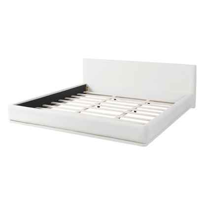 White Upholstered King Bed Frame