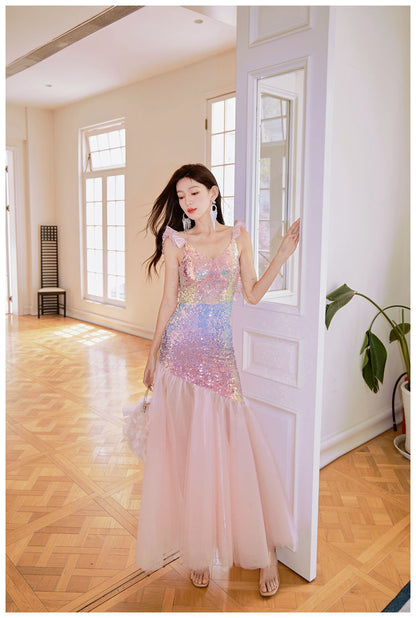Pink Camisole Evening Dress