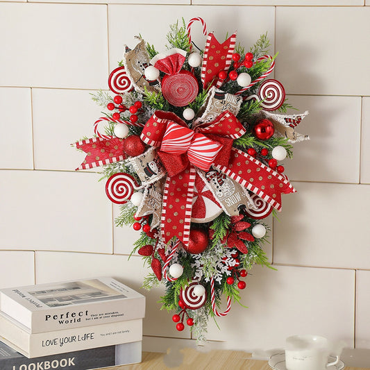 Candy-Themed Christmas Wreath Decoration