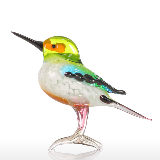 Colorful Glass Bird Sculpture