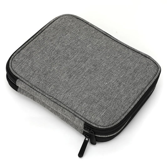 Gray Zippered Knitting Tool Storage Case