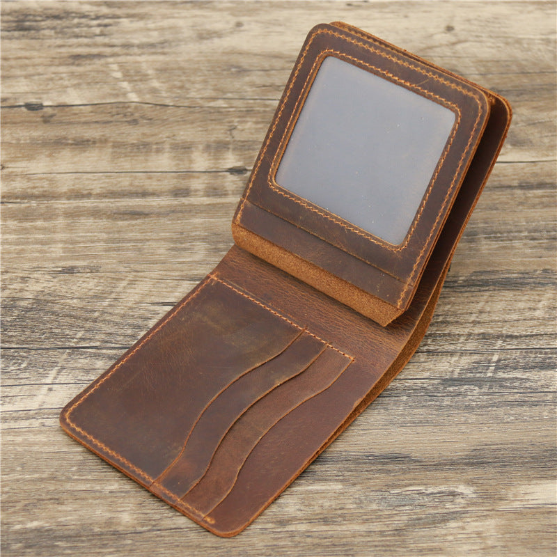 Vintage Cowhide Wallet with Card Storage