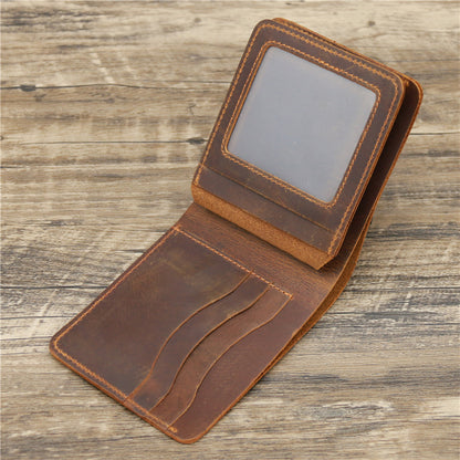 Vintage Cowhide Wallet with Card Storage