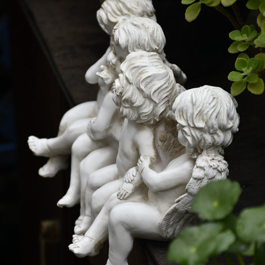 White Cherub Shelf Figurine