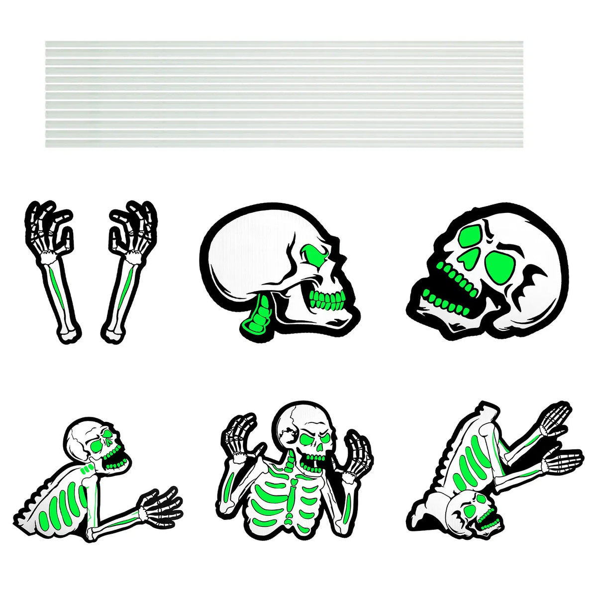 Halloween Skeleton Yard Signs, 6-Piece Set