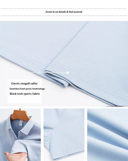 Men's Short-Sleeve Open-Collar Polo Shirt