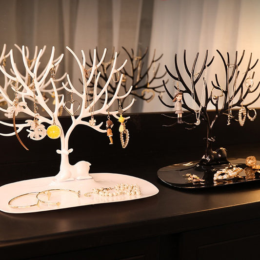 Deer Antler Jewelry Stand with Storage Tray