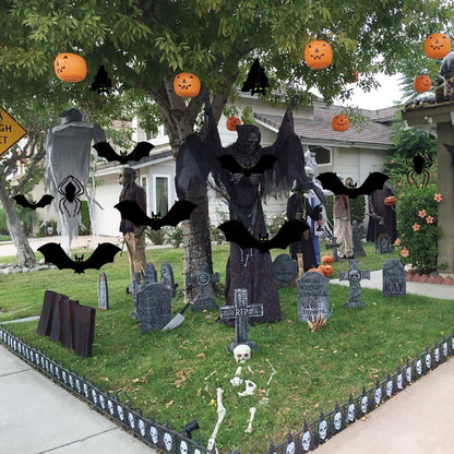 Halloween Bat and Spider Hanging Decorations, 13-Piece Set