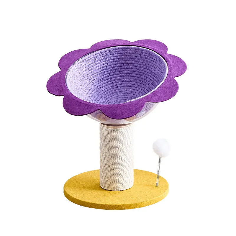 Sunflower Cat Scratching Post with Lounge Bed