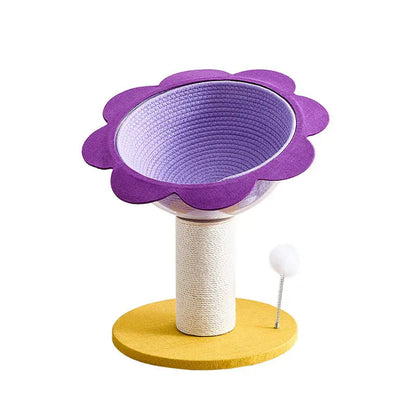 Sunflower Cat Scratching Post with Lounge Bed