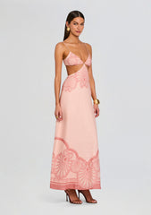 Vibrant Pink Statement Maxi Dress - Pink - view 3
