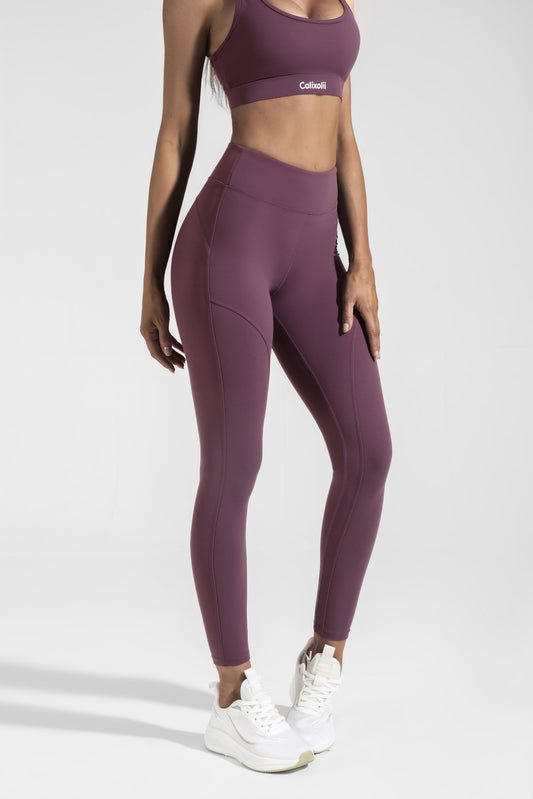 Contour Line Leggings - Dark Purple