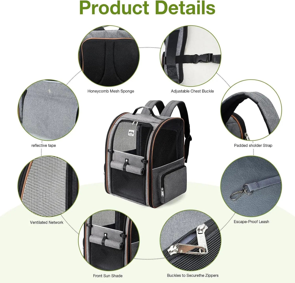 Mesh Pet Backpack with Expandable Options - View 5