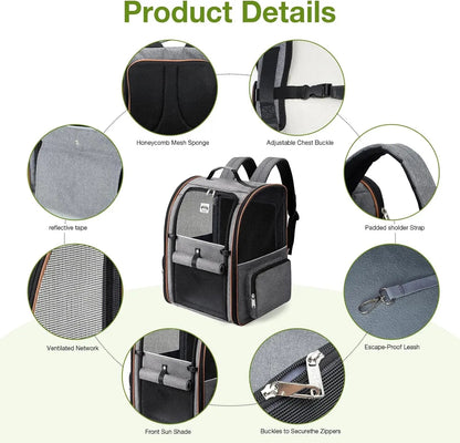 Mesh Pet Backpack with Expandable Options - View 5