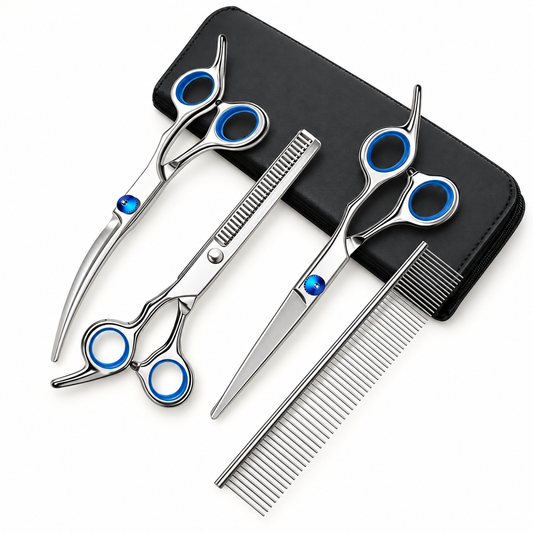 Pet Grooming Scissors and Comb Set - main product view